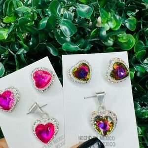 Set Pendant + Earrings silver ley 925